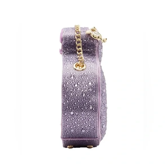 BETSEY JOHNSON EXCLUSIVE CROSSBODY BAG KITSCH PEEPS CHICK RHINESTONES LAVENDER - Picture 5 of 6